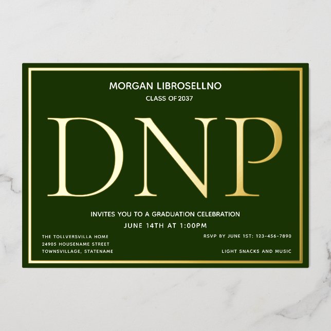 Green Gold DNP Graduation (Front)