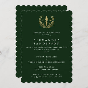 Green/Gold Doctor of Osteopathic Medicine Grad Invitation