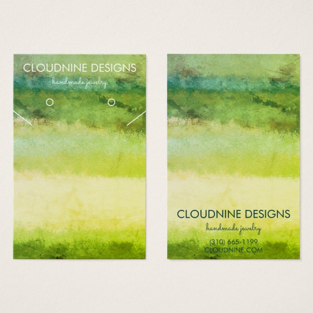 Green Gold Earring Necklace Jewellery Display Card (Front & Back)