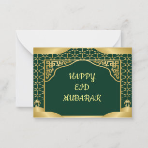 Green Gold Eid Mubarak Greeting Card