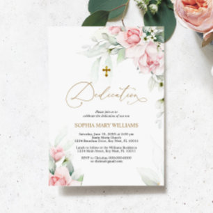 Green & Gold Eucalyptus Dedication Invitation