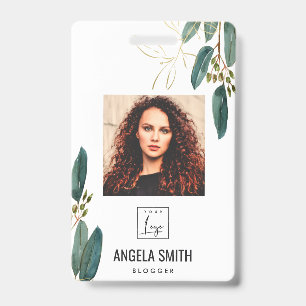 GREEN GOLD EUCALYPTUS EMPLOYEE PHOTO BARCODE ID BADGE