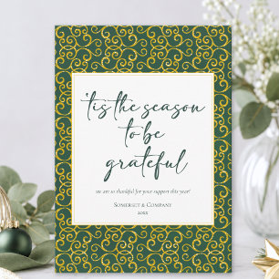 Green Gold Festive Corporate Business Holiday Card