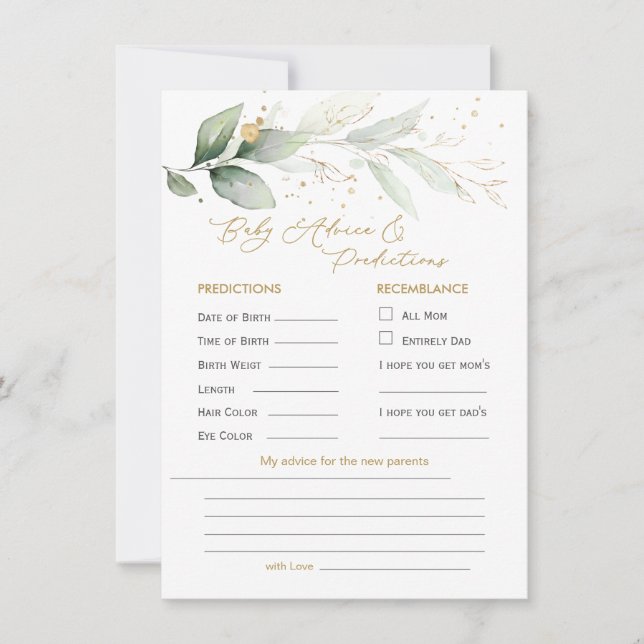 Green & Gold Foliage Baby Prediction & Advice (Front)
