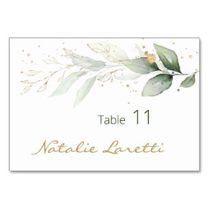 Green Gold Foliage Place Card Table Card
