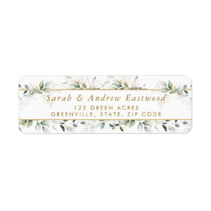 Green Gold Foliage Return Address Label