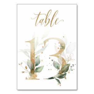 Green & gold foliage, Table 13, Table Number
