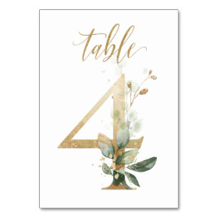 Green & gold foliage, Table 4, Table Number