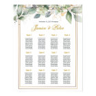 Green & Gold Foliage Wedding Seating Chart