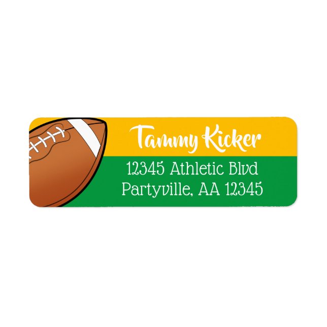 Green & Gold Football Address (Front)
