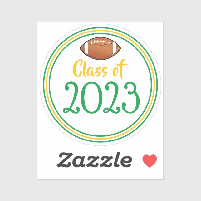 Green & Gold Football Class Year Graduation (Sheet)
