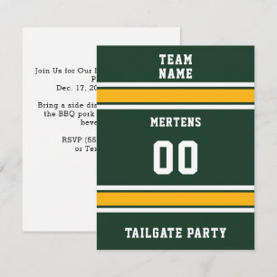 Green & Gold Football Tailgate Party Invitation