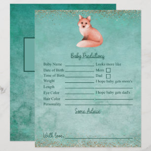Green Gold Fox Baby Shower Predictions And Advice