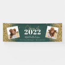 green gold glitter 2 photo class of graduation