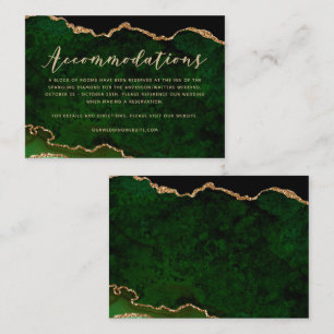 Green Gold Glitter Agate Wedding Enclosure Card