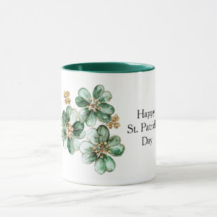 Green Gold Glitter Shamrock St. Patrick's Day Mug