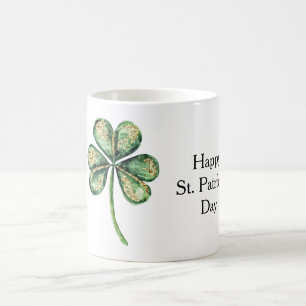 Green Gold Glitz Shamrock St. Patrick's Day Coffee Mug