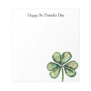 Green Gold Glitz Shamrock St. Patrick's Day Notepad