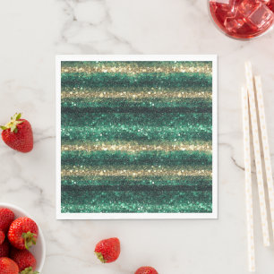 Green Gold Glitzy Glitter St. Patrick's Day   Napkin