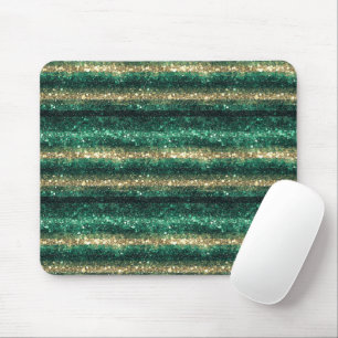 Green Gold Glitzy St. Patrick's Day Glitter Mouse Mat