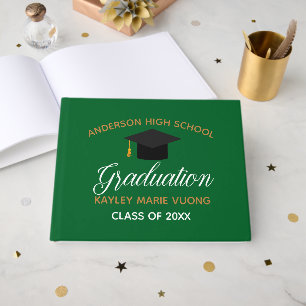 Green Gold Graduation Autograph Keepsake 2025 Guest Book
