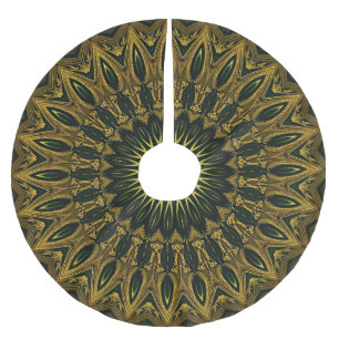 Green Gold Holiday Christmas Tree Skirt