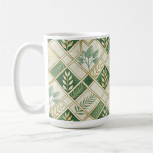 GREEN & GOLD IRISH BRANCHES & VINES COFFEE MUG