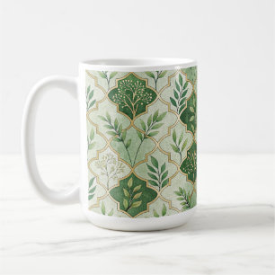 GREEN & GOLD IRISH BRANCHES & VINES COFFEE MUG