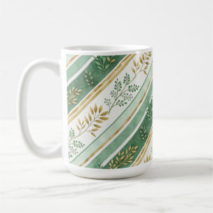 GREEN & GOLD IRISH BRANCHES & VINES COFFEE MUG