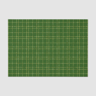 GREEN & GOLD IRISH PLAID PATTERNS TISSUE PAPER