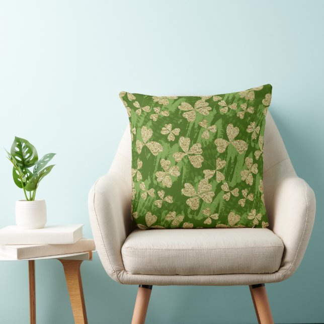 GREEN & GOLD IRISH ST PATRICKS DAY THEME  CUSHION (Chair)