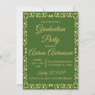 Green & Gold Ivy Border Graduation Photo