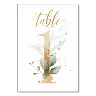 Green Gold Leaves Table1, Table Number