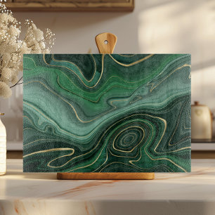 Green Gold Malachite Gemstone Cutting Board