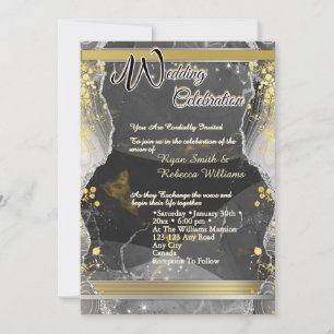 Green & Gold Marble Flat Card 