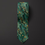 Green & Gold Marbled Monogram Tie<br><div class="desc">Green and gold marble pattern necktie featuring a monogram for personalisation. Unique,  elegant design ideal for business,  Father's Day gifts,  or other special occasions for the men in your life. Be sure to check out the matching socks featuring the same design.</div>