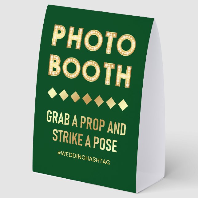 Green Gold Marquee Letters Wedding Photo Booth (Front)