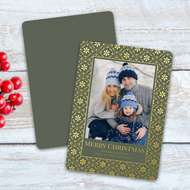 Green Gold Merry Christmas Photo Template (Creator Uploaded)