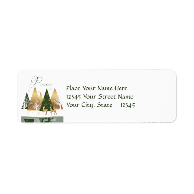 Green & Gold Modern Christmas Peace Holiday (Front)