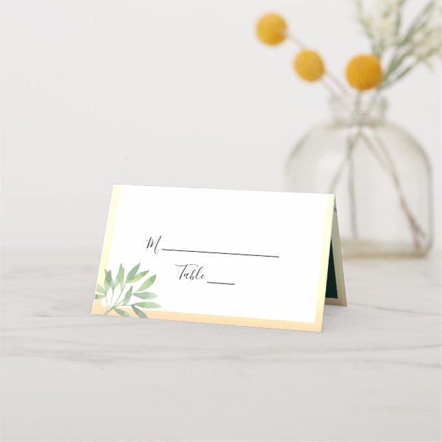 Green Gold Place Card (Front)