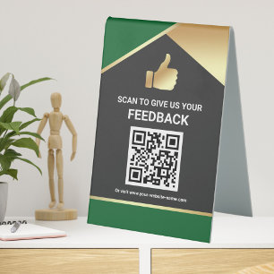 Green Gold QR Code Customer Feedback Review