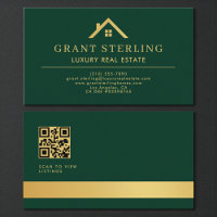 Green Gold QR Code Luxury Real Estate Agent