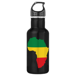 Green, Gold & Red Africa Flag 532 Ml Water Bottle