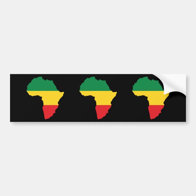 Green, Gold & Red Africa Flag Bumper Sticker (Front)