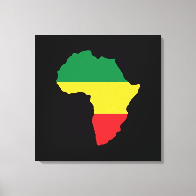 Green, Gold & Red Africa Flag Canvas Print (Front)