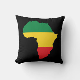 Green, Gold & Red Africa Flag Cushion