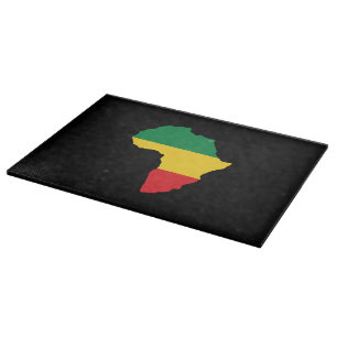 Green, Gold & Red Africa Flag Cutting Board