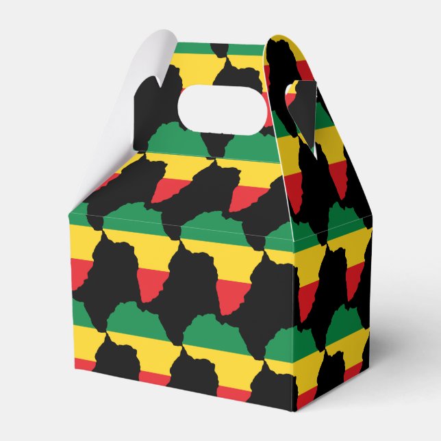 Green, Gold & Red Africa Flag Favour Box (Front Side)