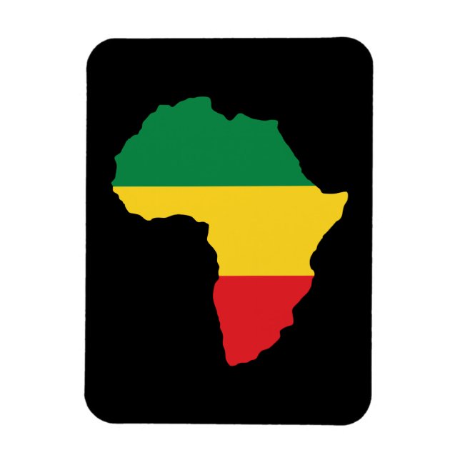 Green, Gold & Red Africa Flag Magnet (Vertical)