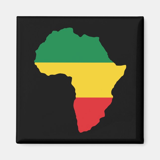 Green, Gold & Red Africa Flag Magnet (Front)